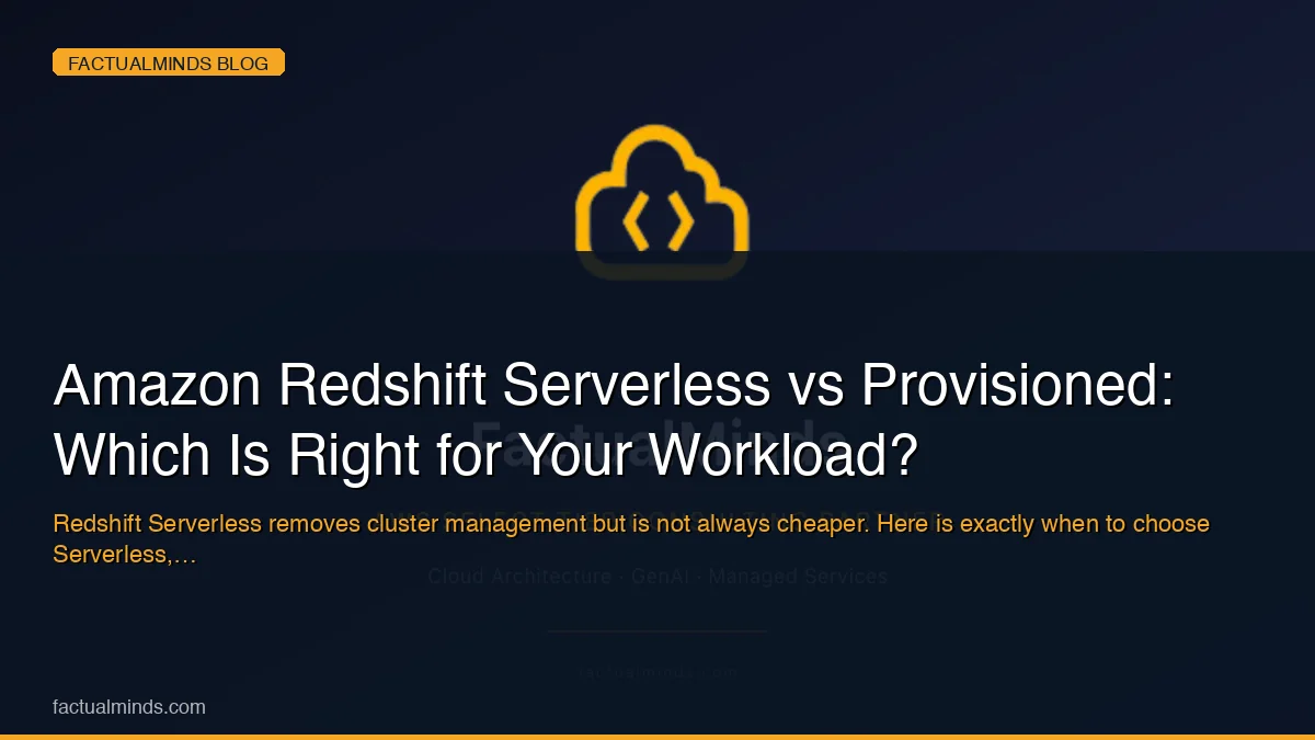 Amazon Redshift Serverless vs Provisioned: Which Is Right for Your Workload?