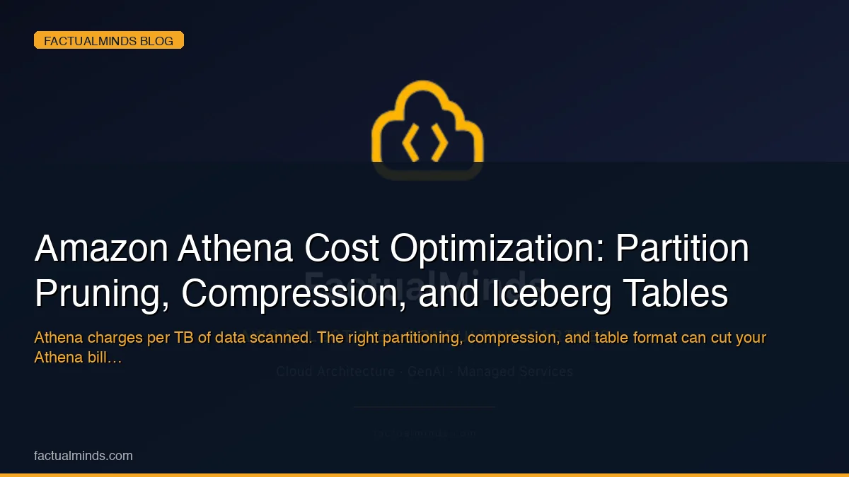 Amazon Athena Cost Optimization: Partition Pruning, Compression, and Iceberg Tables