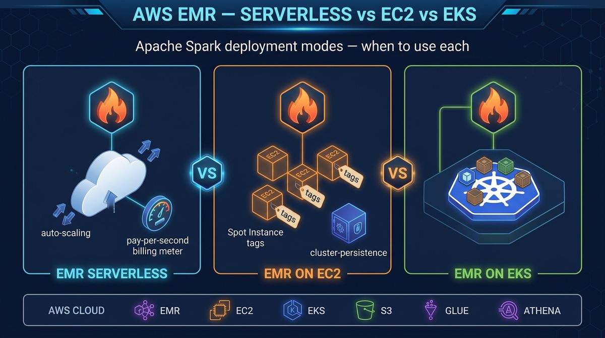 AWS EMR Serverless vs EC2 vs EKS: Comparison Guide 2026