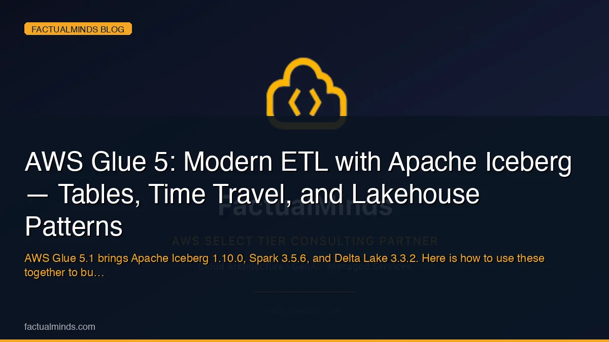 AWS Glue 5: Modern ETL with Apache Iceberg — Tables, Time Travel, and Lakehouse Patterns