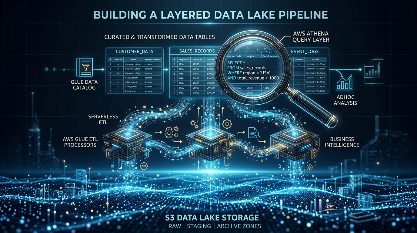 Building a Data Lake on AWS: S3 + Glue + Athena Architecture
