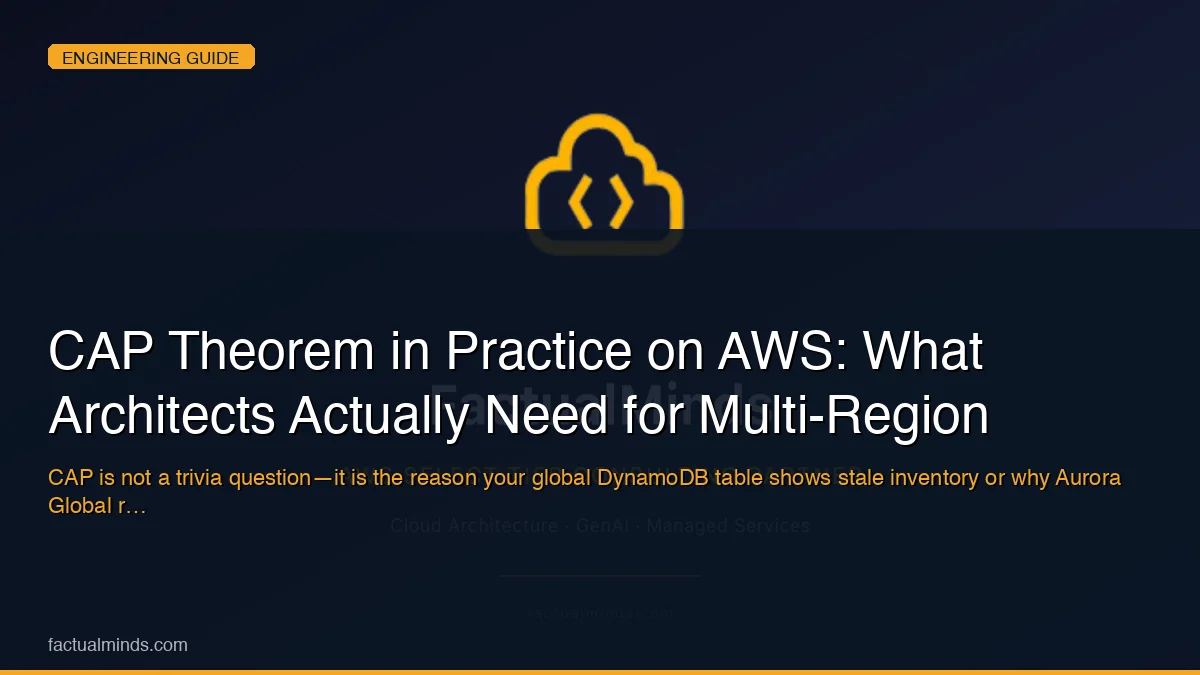 CAP Theorem in Practice on AWS: What Architects Actually Need for Multi-Region