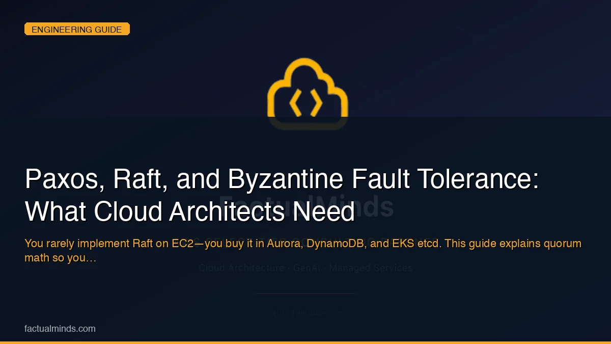 Paxos, Raft, and Byzantine Fault Tolerance: What Cloud Architects Need