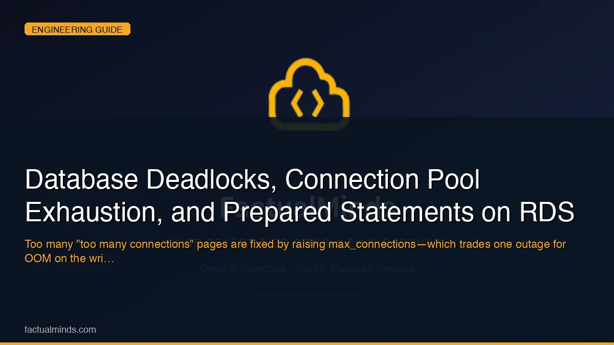 Database Deadlocks, Connection Pool Exhaustion, and Prepared Statements on RDS