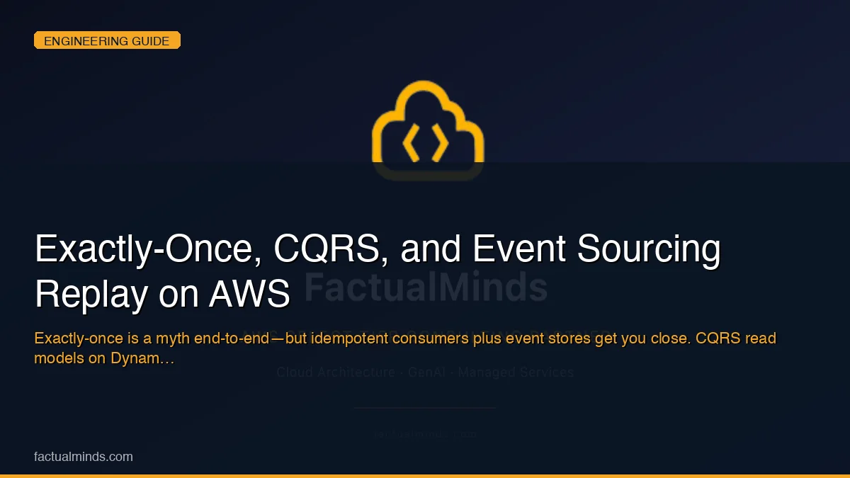 Exactly-Once, CQRS, and Event Sourcing Replay on AWS
