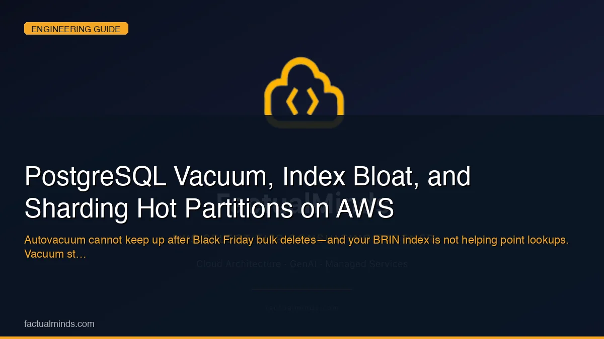 PostgreSQL Vacuum, Index Bloat, and Sharding Hot Partitions on AWS