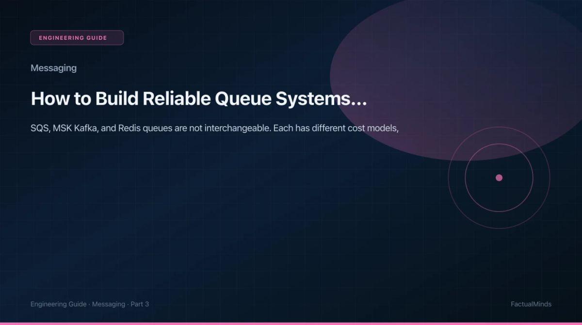 Reliable Queue Systems on AWS: SQS, Kafka, and Redis Guide