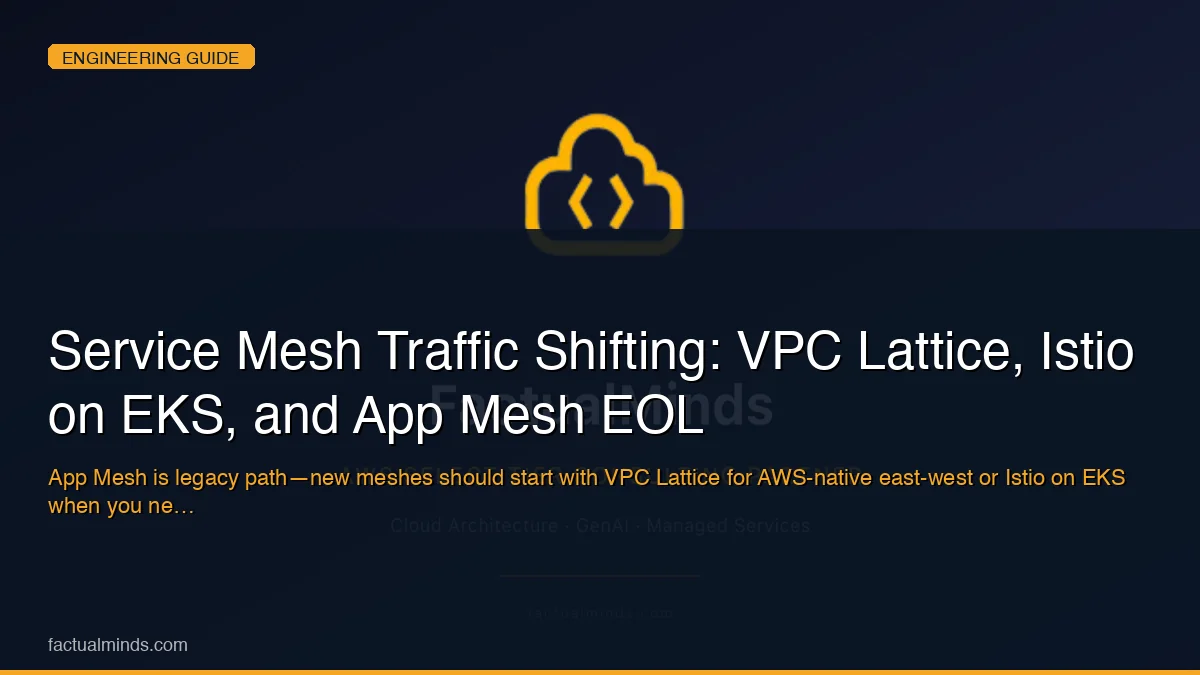 Service Mesh Traffic Shifting: VPC Lattice, Istio on EKS, and App Mesh EOL